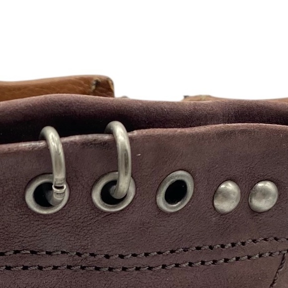 A.S.98 Womens Shoes Hubie Combat Boots Sz 6.5 Eggplant Purple Leather Lace Up - Picture 6 of 16